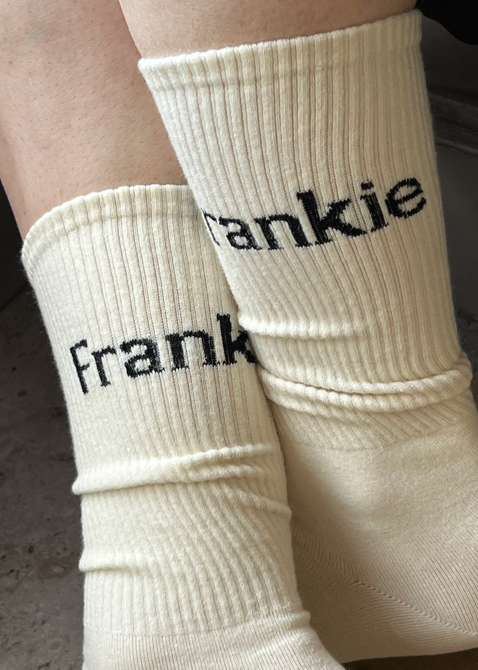 Frankie in English Ribbed Socks - Vanilla - 4
