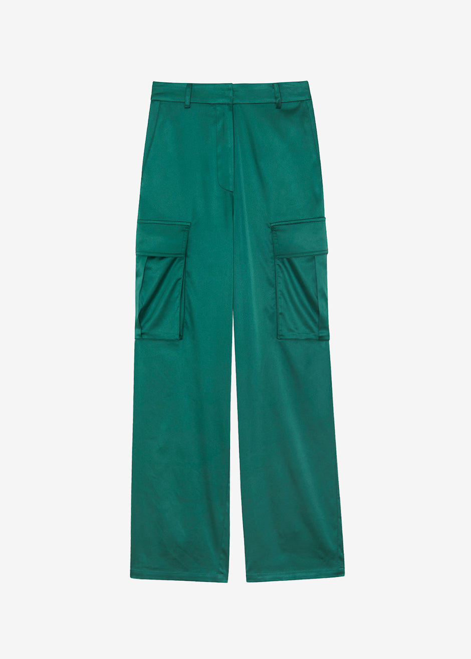Lauren Silky Cargo Pants - Green - 7