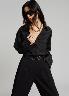 Georgia Pinstripe Shirt - Black/White