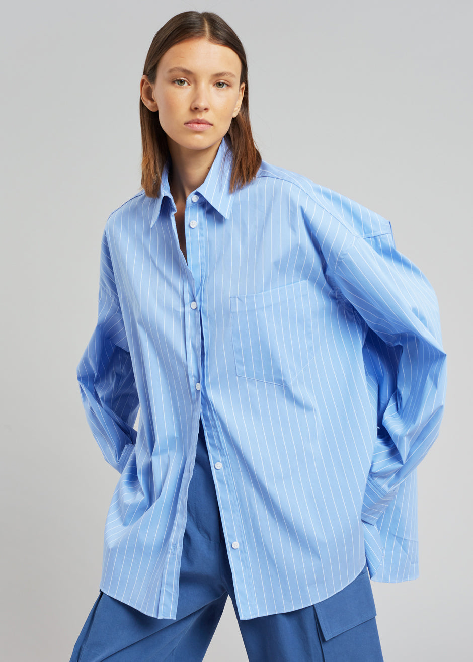 Georgia Pinstripe Shirt - Light Blue - 2