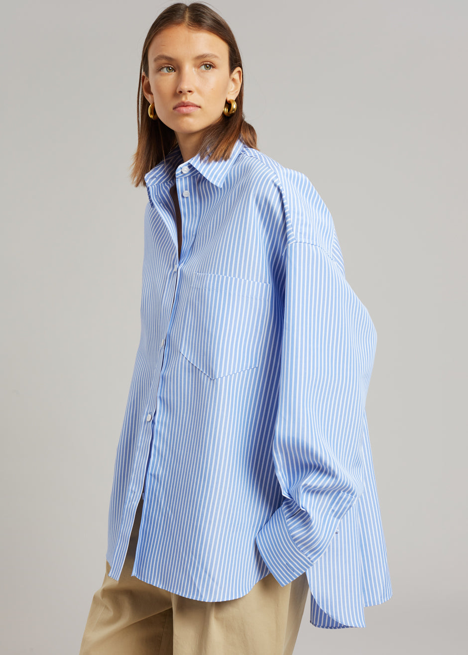 Georgia Stripe Shirt White Light Blue Frankie Shop Europe