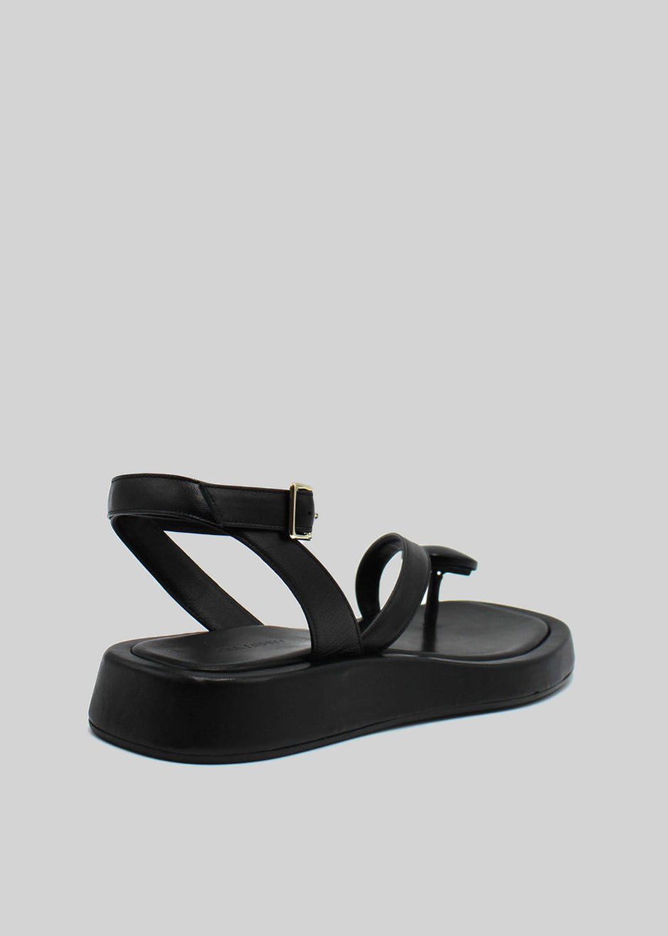 GIA x RHW Rosie Flat Wrap Sandal - Black - 6