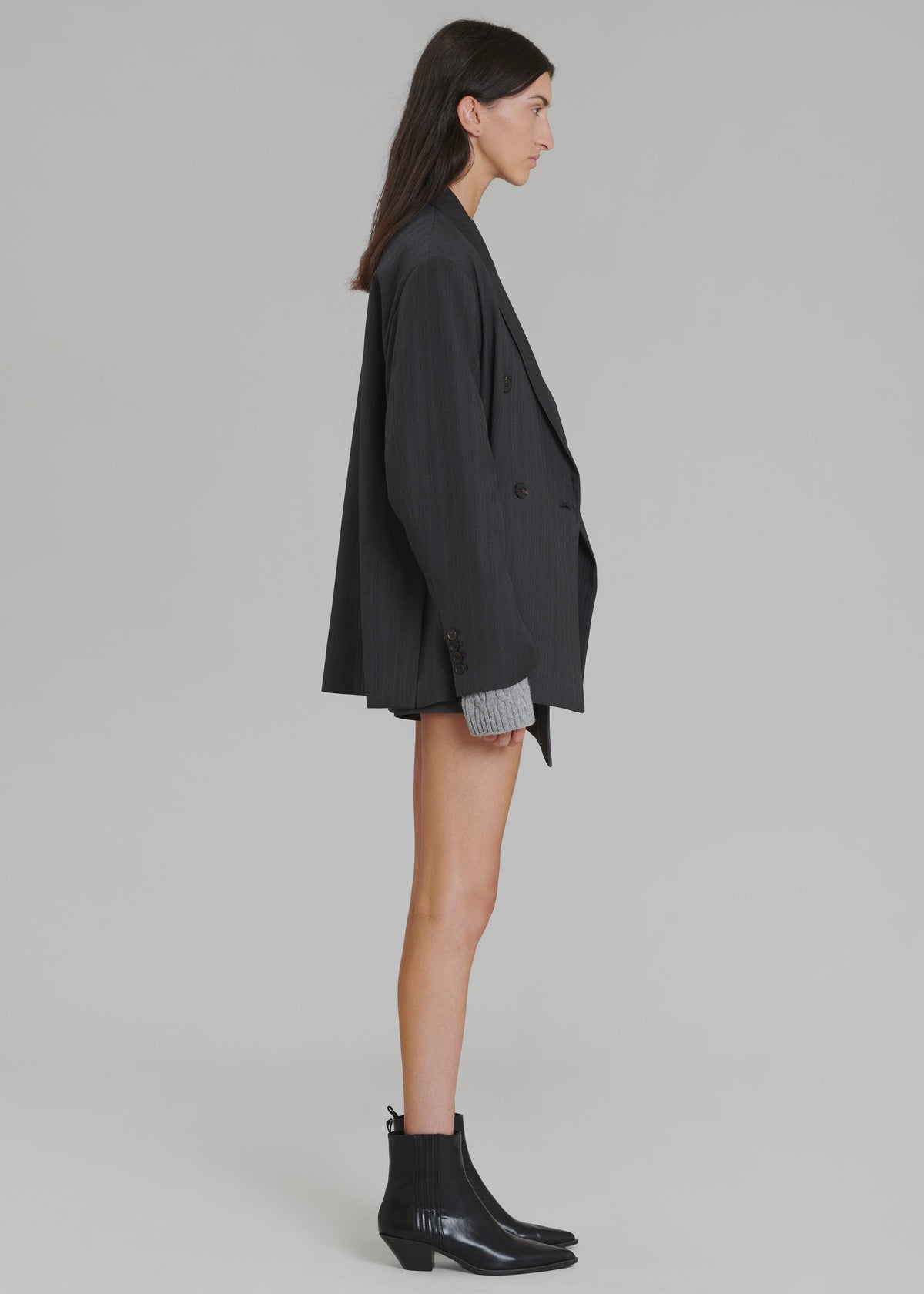 Ginger Pinstripe Blazer - Grey - 8