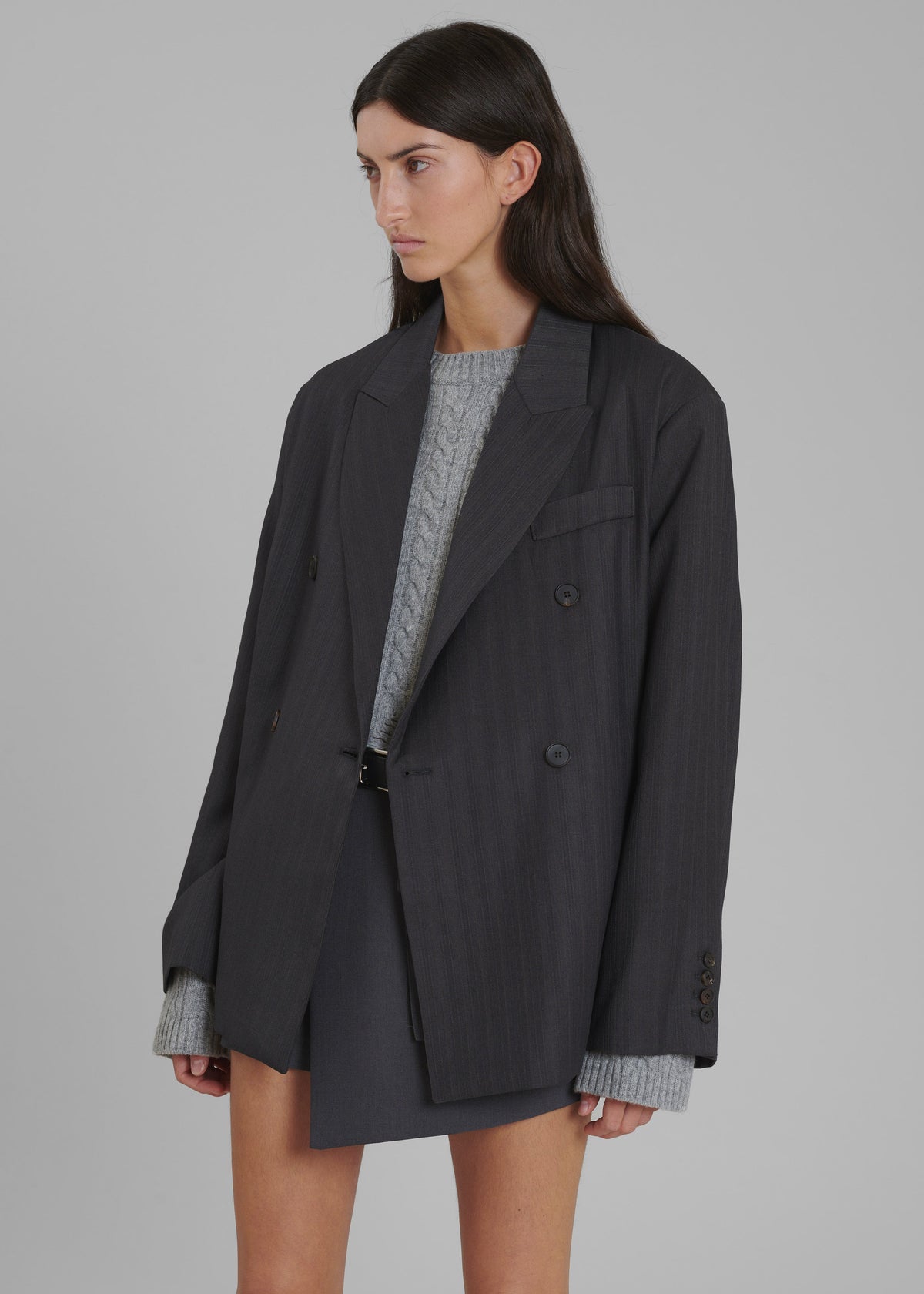 Ginger Pinstripe Blazer - Grey - 6