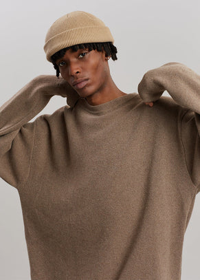 Hadrien Italian Recycled Cashmere Sweater - Taupe