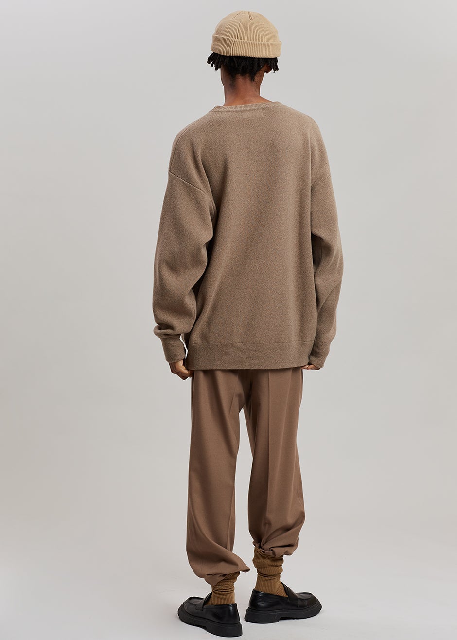 Hadrien Italian Recycled Cashmere Sweater - Taupe - 12