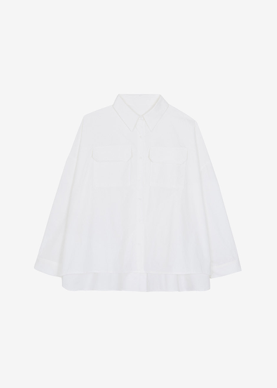 Elara Oversized Shirt - Optic White - 8