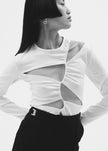Sid Neigum Tension Cutout Top - Cream