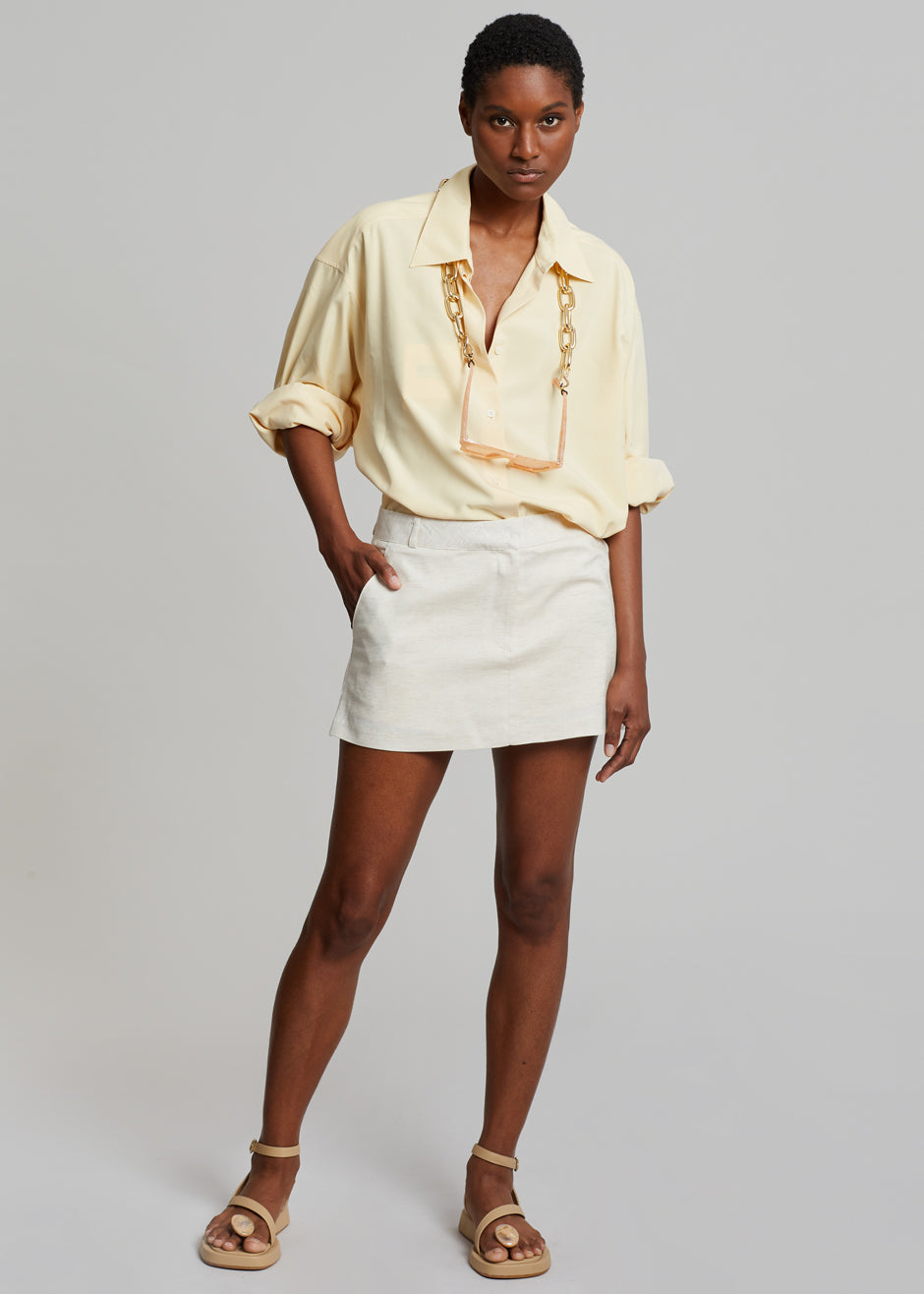 Linen mini skirt sale