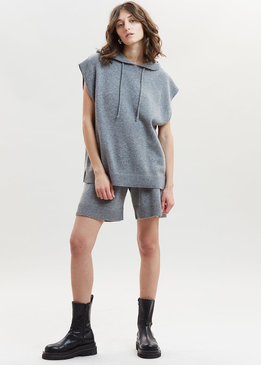 Juno Knit Lounge Shorts - Grey Melange - 5