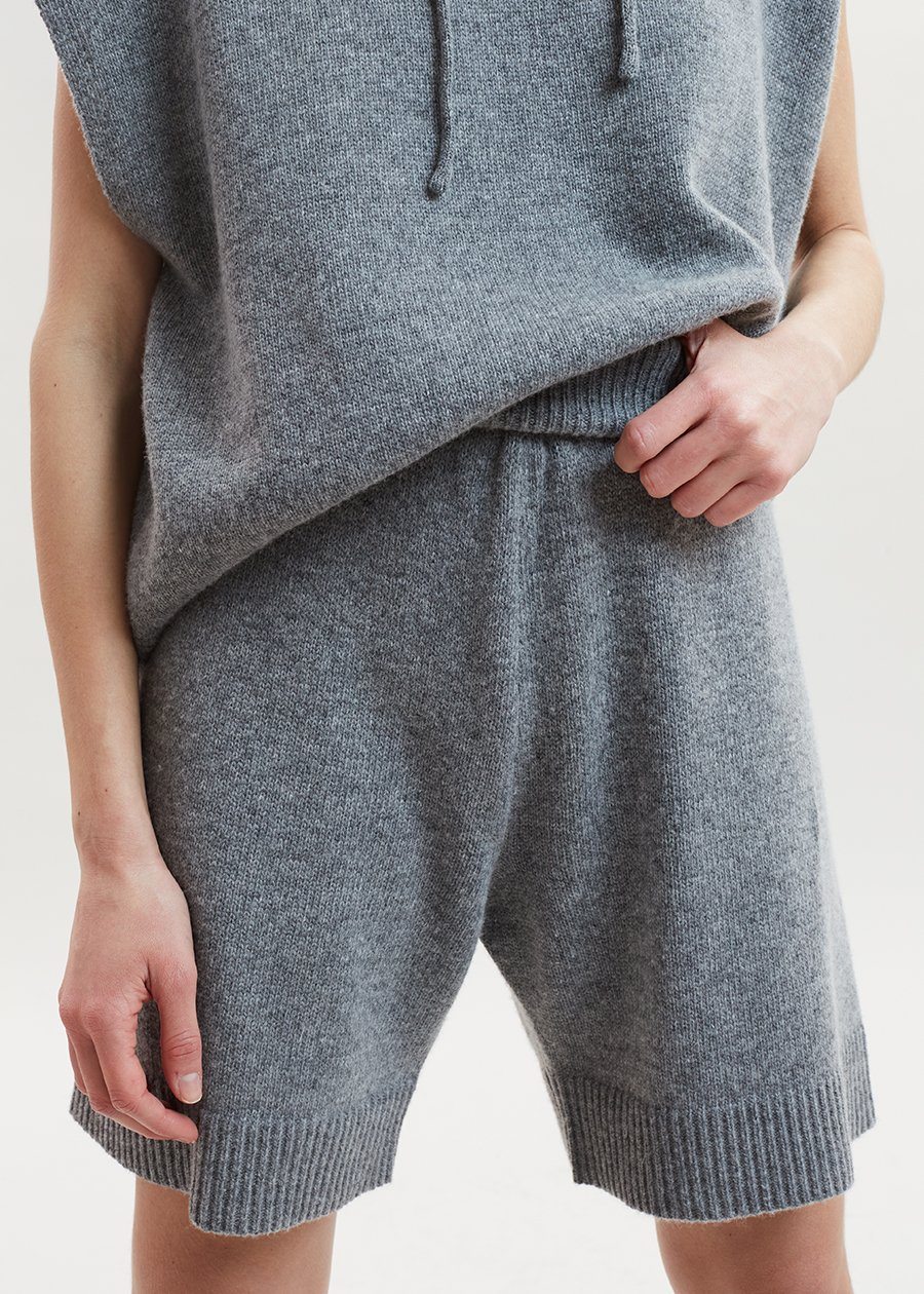 Juno Knit Lounge Shorts - Grey Melange - 2