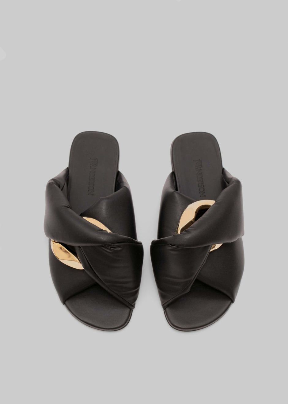 JW Anderson Chain Flat Sandals - Black - 1