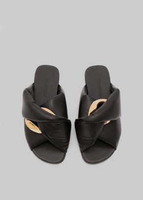 JW Anderson Chain Flat Sandals - Black