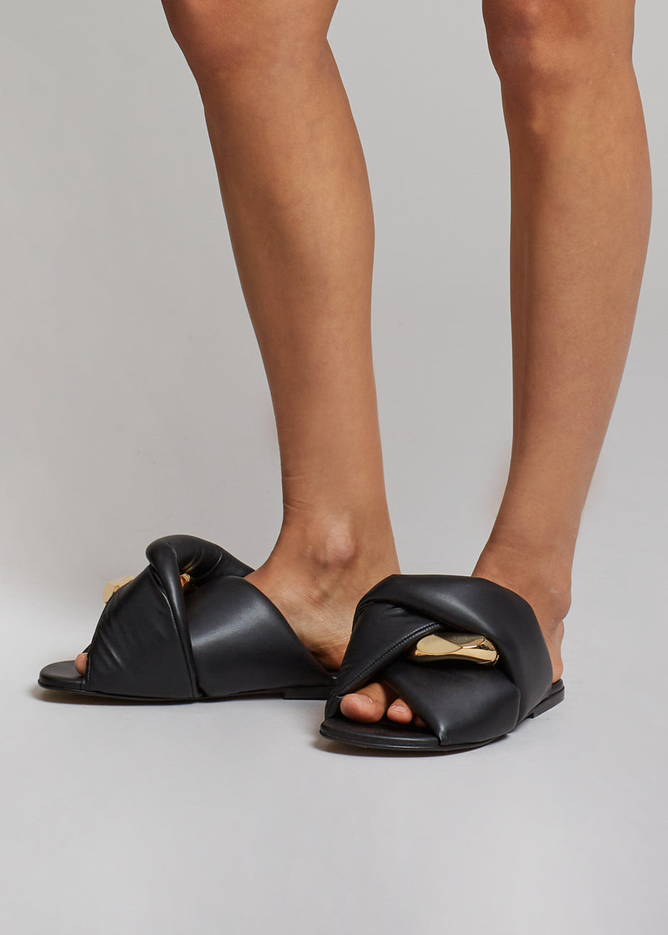 JW Anderson Chain Flat Sandals - Black - 2