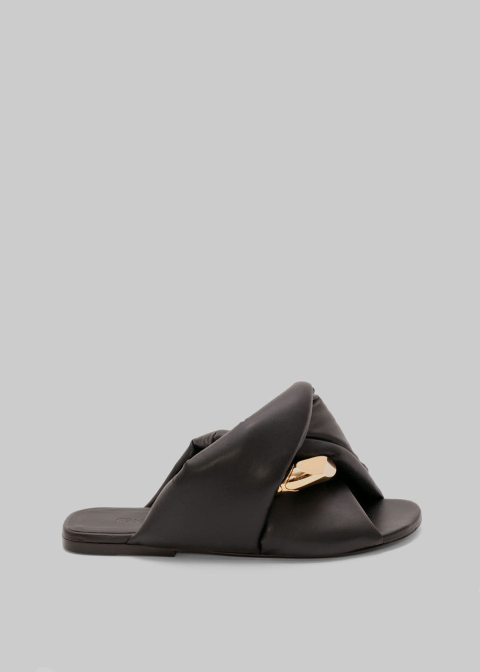 JW Anderson Chain Flat Sandals - Black - 4