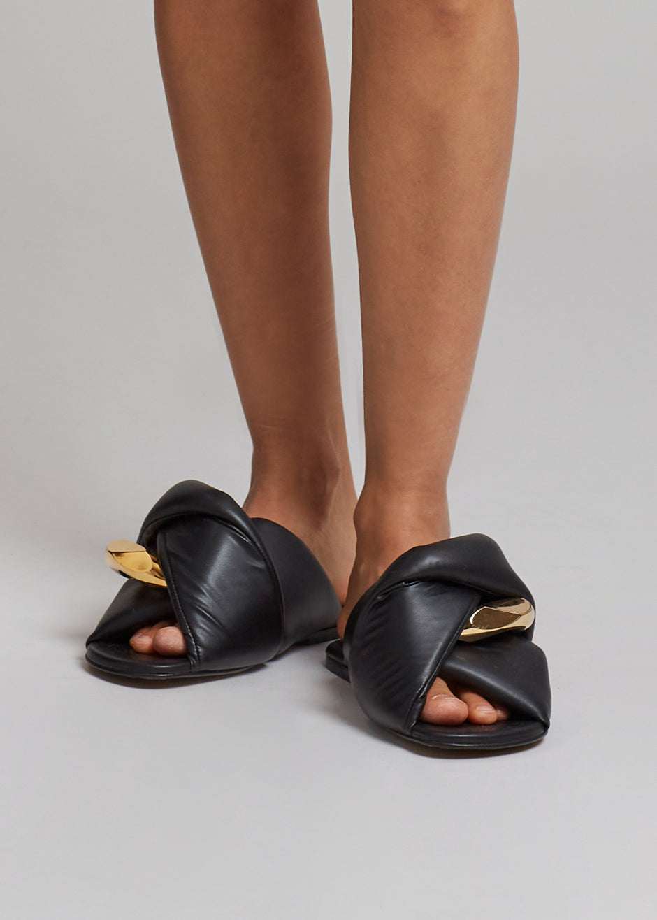 JW Anderson Chain Flat Sandals - Black - 5