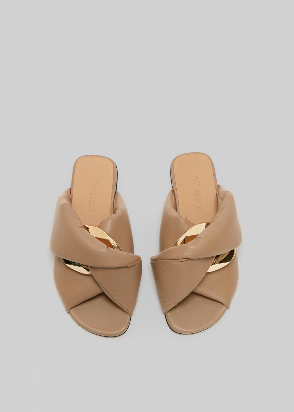 JW Anderson Chain Flat Sandals - Taupe