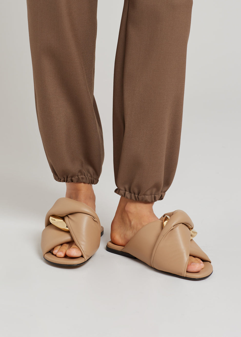 JW Anderson Chain Flat Sandals - Taupe - 3