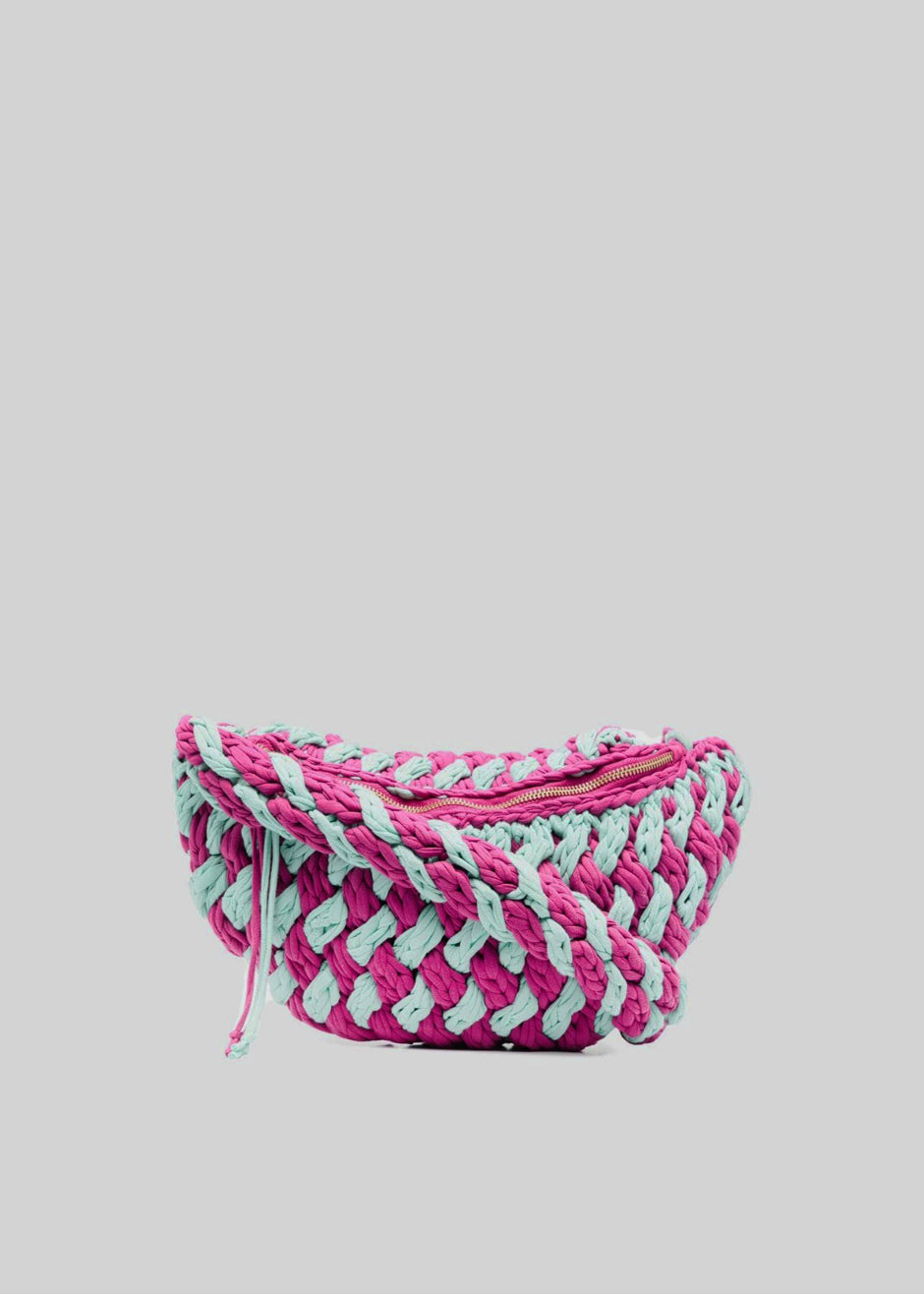 JW Anderson Knitted Bum Bag - Purple/Mint - 4