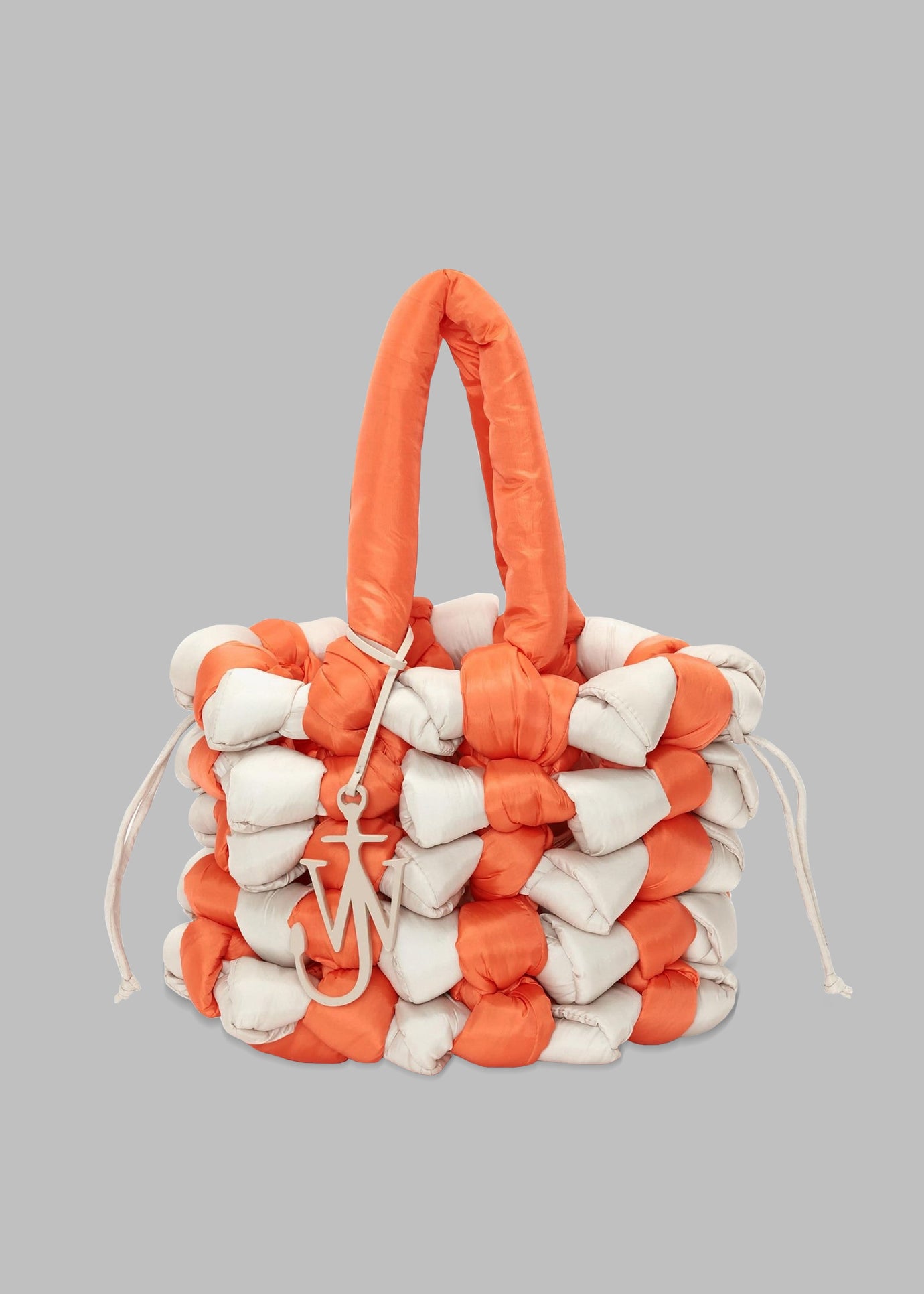 JW Anderson Medium Knotted Bucket Tote Bag - Orange/White