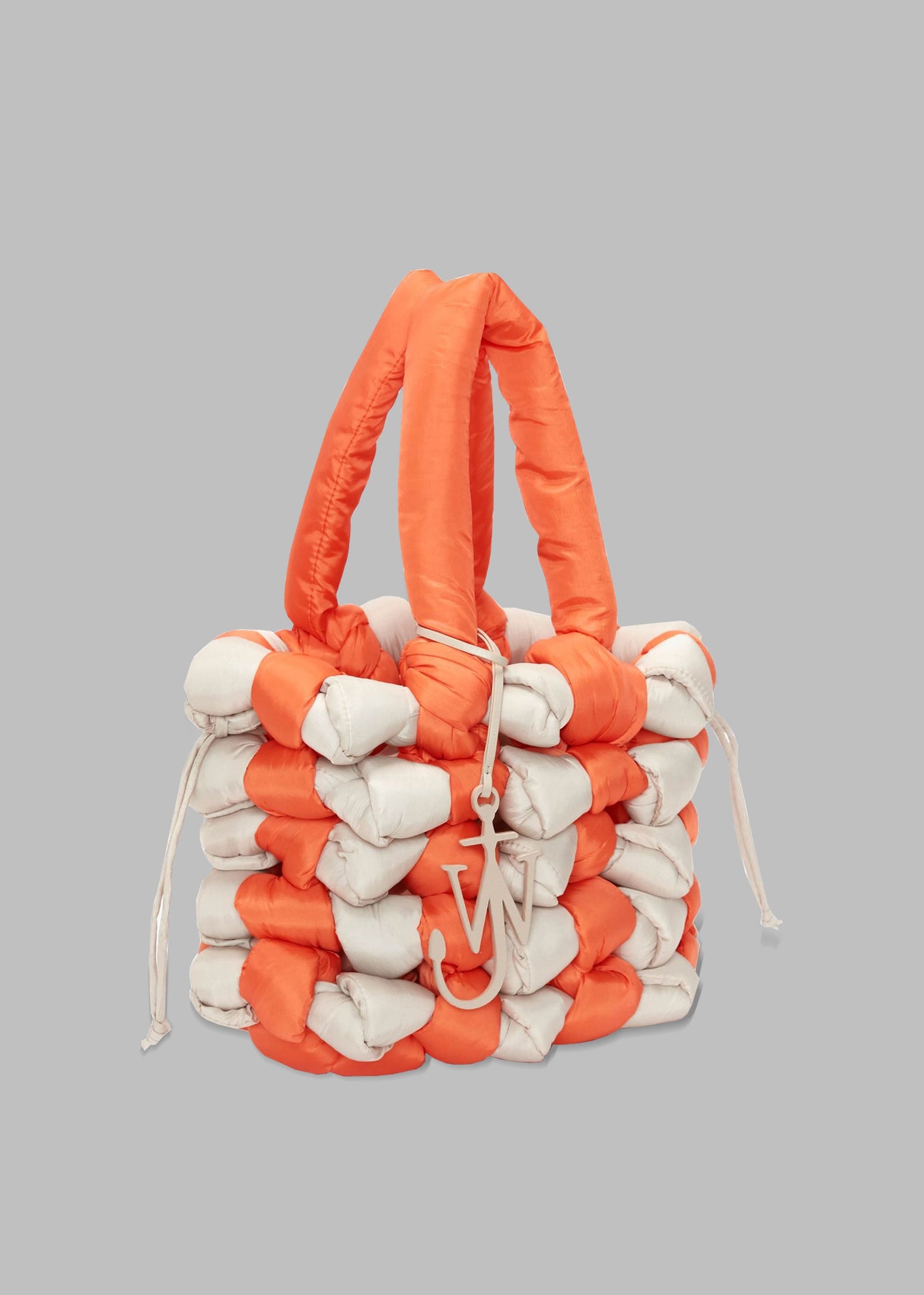 JW Anderson Medium Knotted Bucket Tote Bag - Orange/White - 1