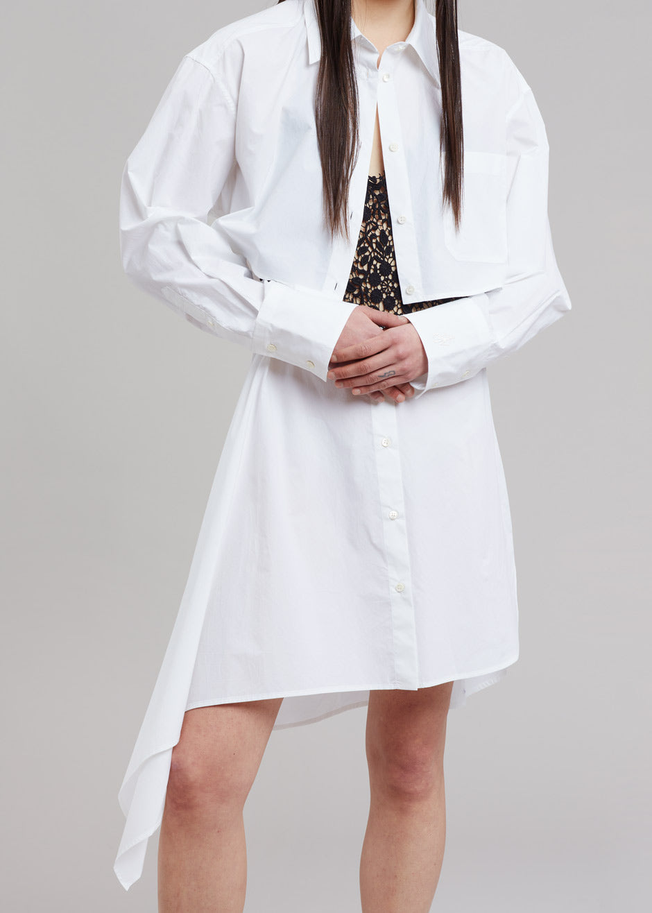 JW Anderson Lace Insert Shirt Dress - White/Black - 6