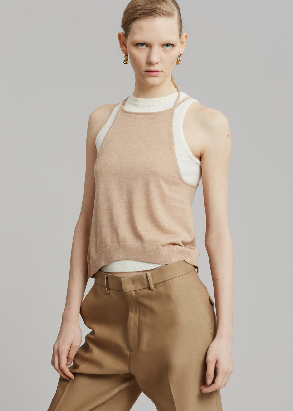 JW Anderson Layered Tank Top - White/Beige - 8