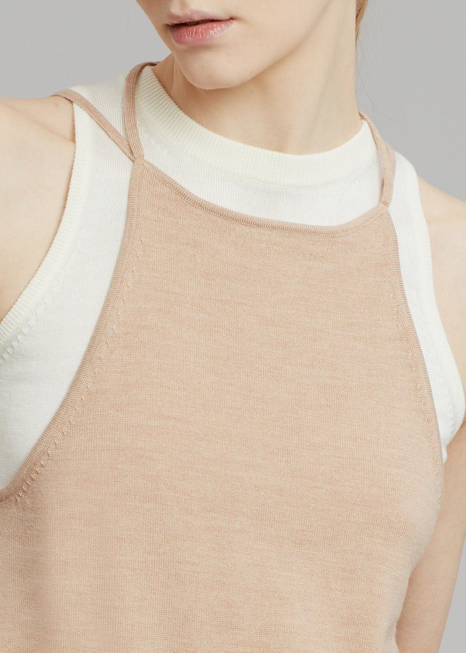 JW Anderson Layered Tank Top - White/Beige - 2