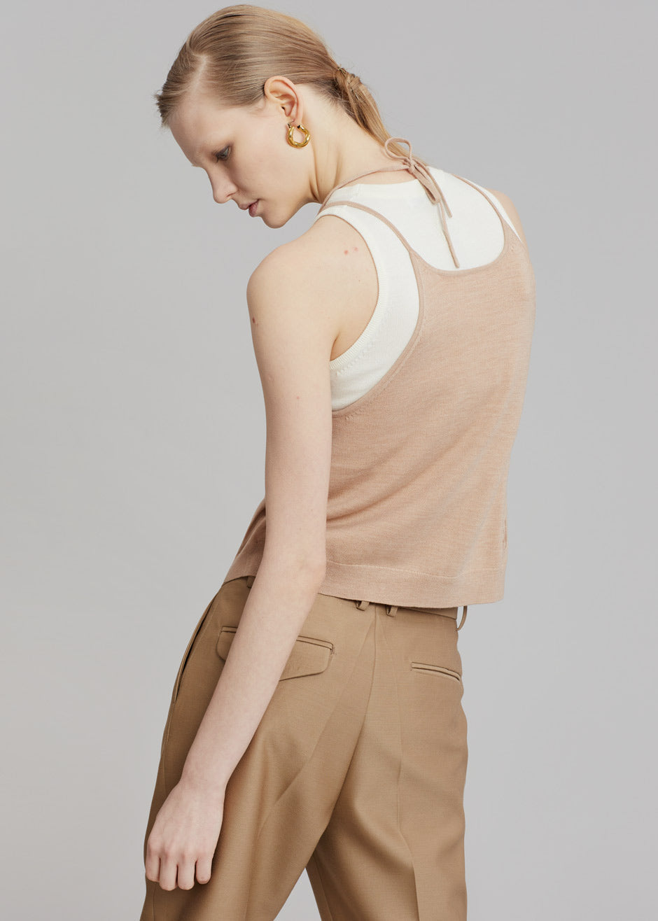 JW Anderson Layered Tank Top - White/Beige - 3