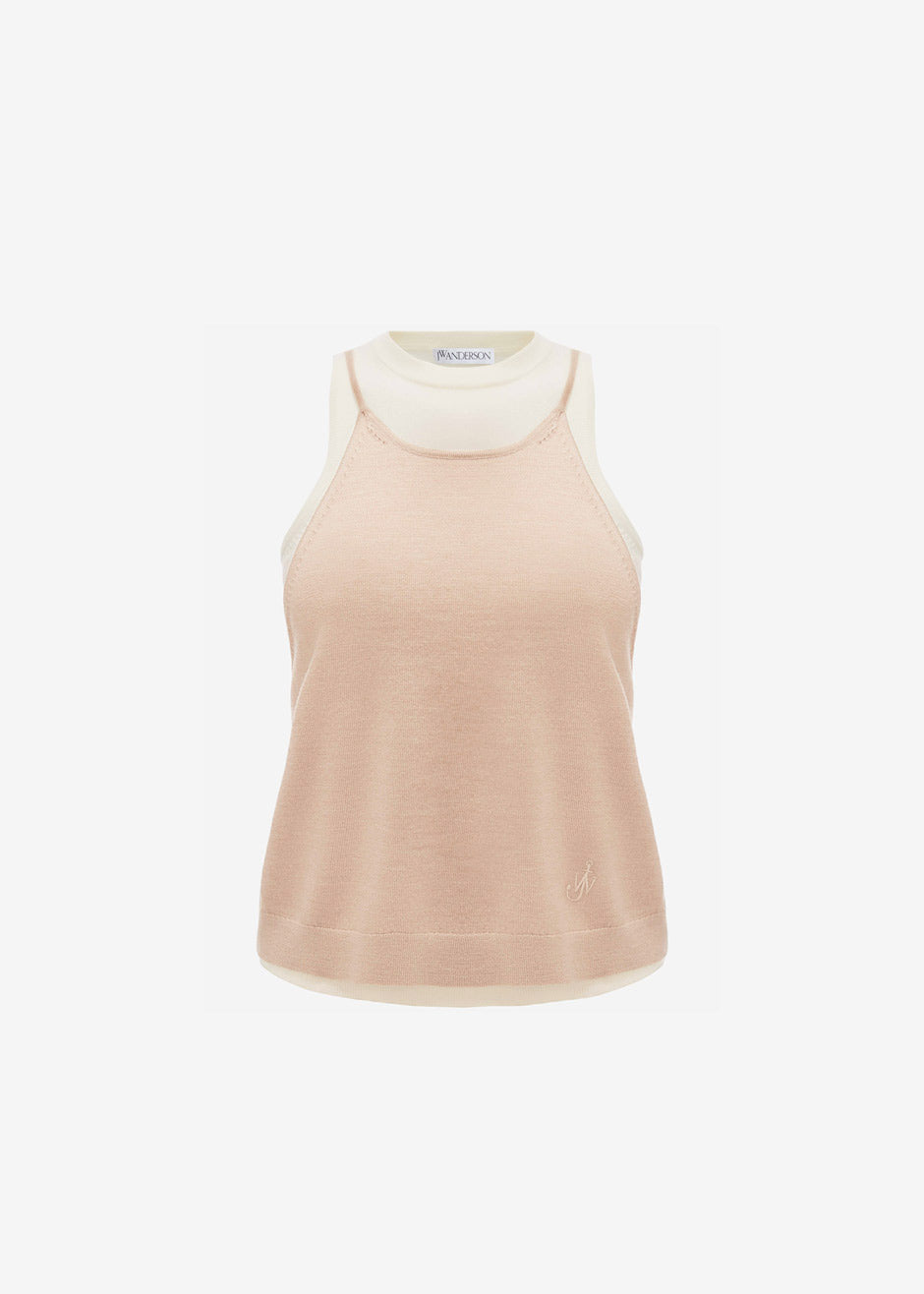 JW Anderson Layered Tank Top - White/Beige - 10