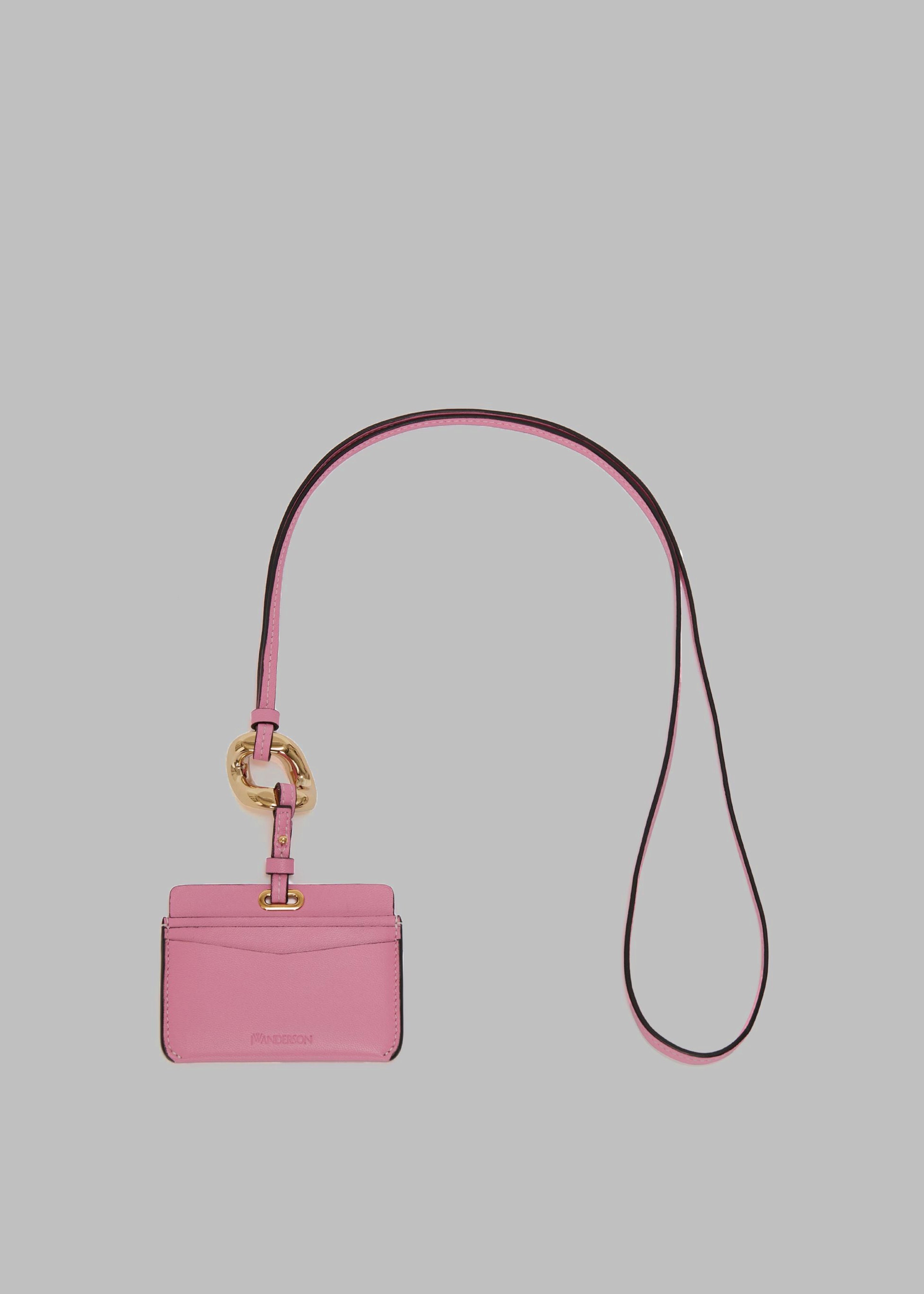 JW Anderson Cardholder with Chain Link Strap - Pink - 3