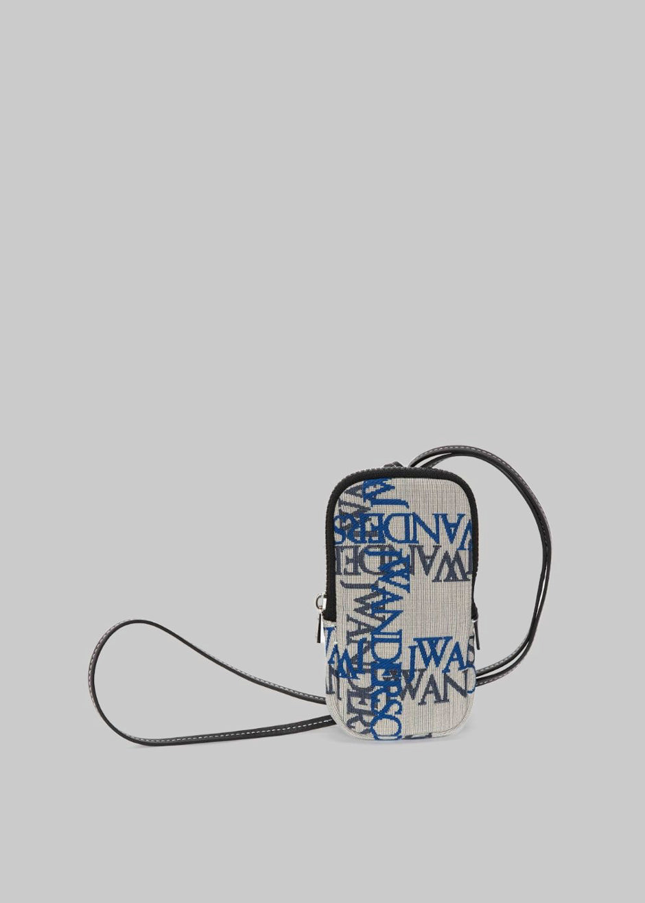JW Anderson Phone Pouch With Strap - Off White/Blue - 2