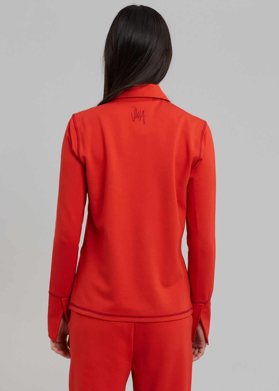 JW Anderson Ring Puller Half Zip Track Top - Red - 9