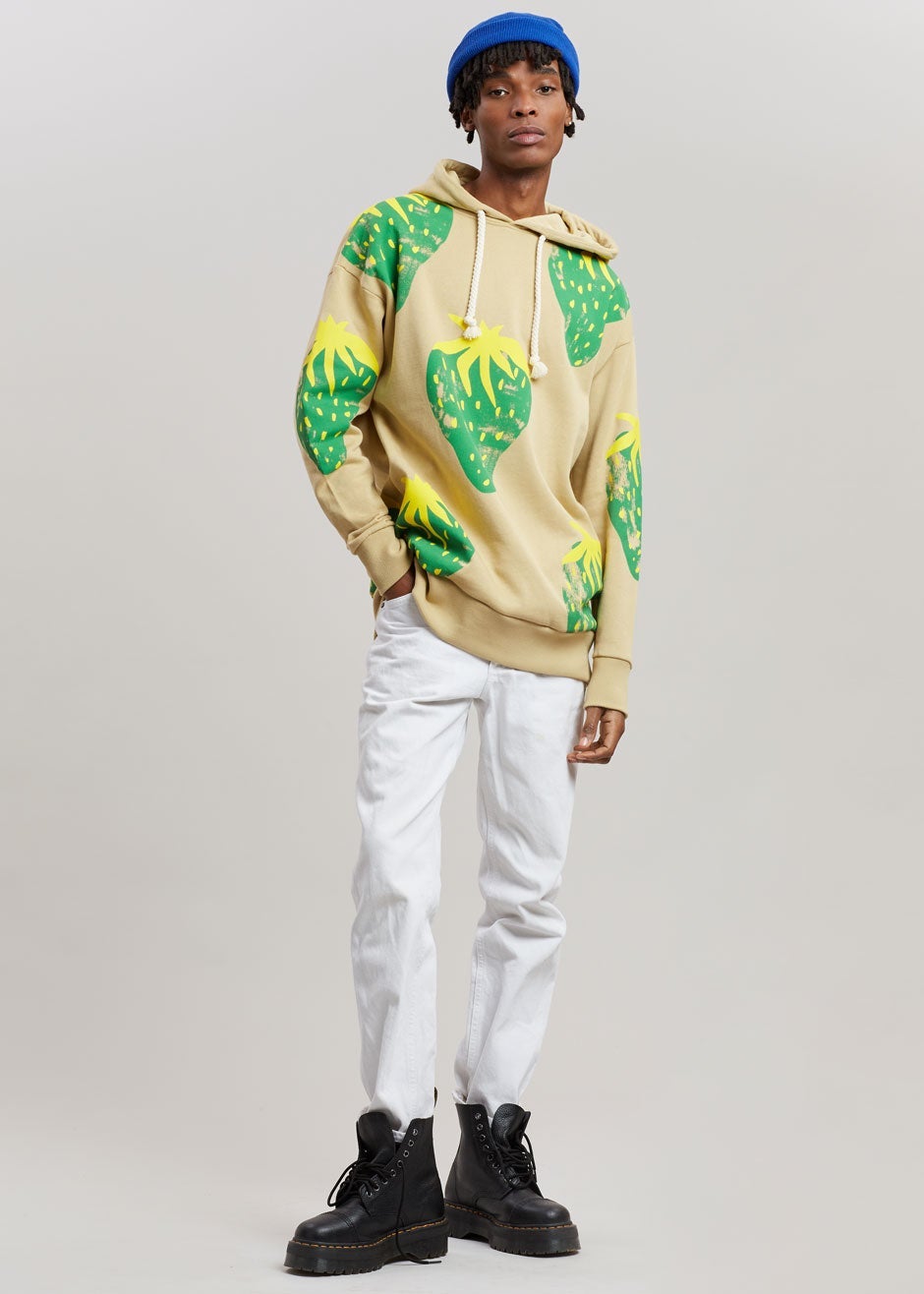 JW Anderson Strawberry Hoodie - Natural/Green - 5 - JW Anderson Strawberry Hoodie - Natural/Green Sweatshirt JW Anderson  [gender-male]
