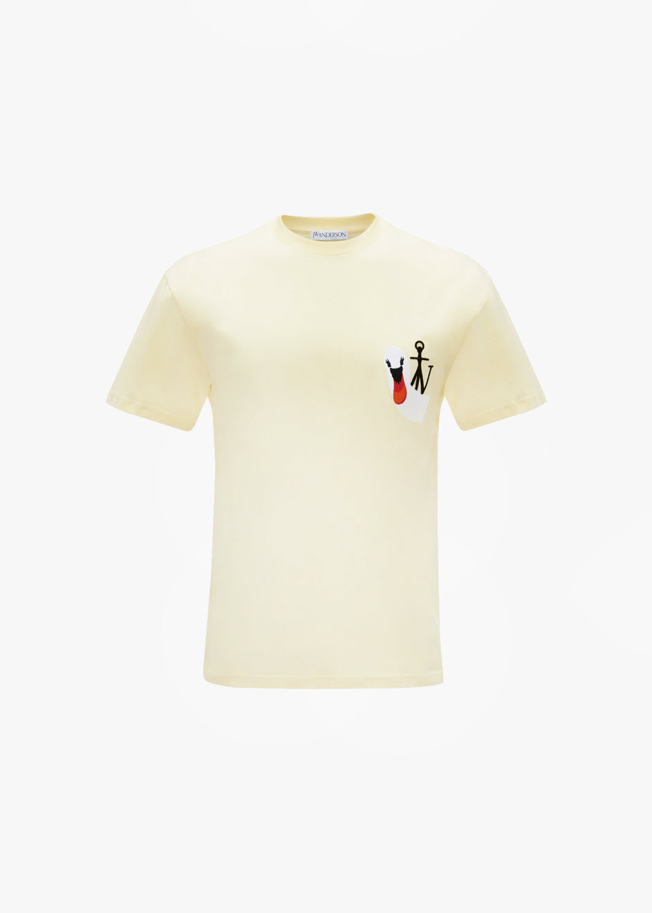 JW Anderson Swan Embroidered Logo T-Shirt - Yellow - 7