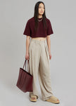 Karina Cropped T-Shirt - Bordeaux top The Frankie Shop