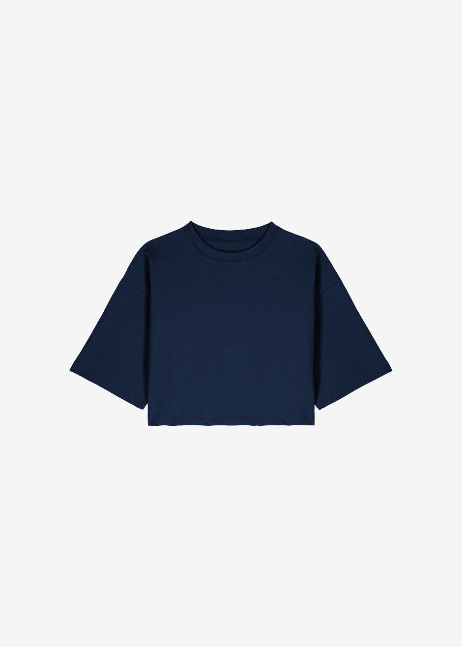 Karina Cropped T-Shirt - Navy