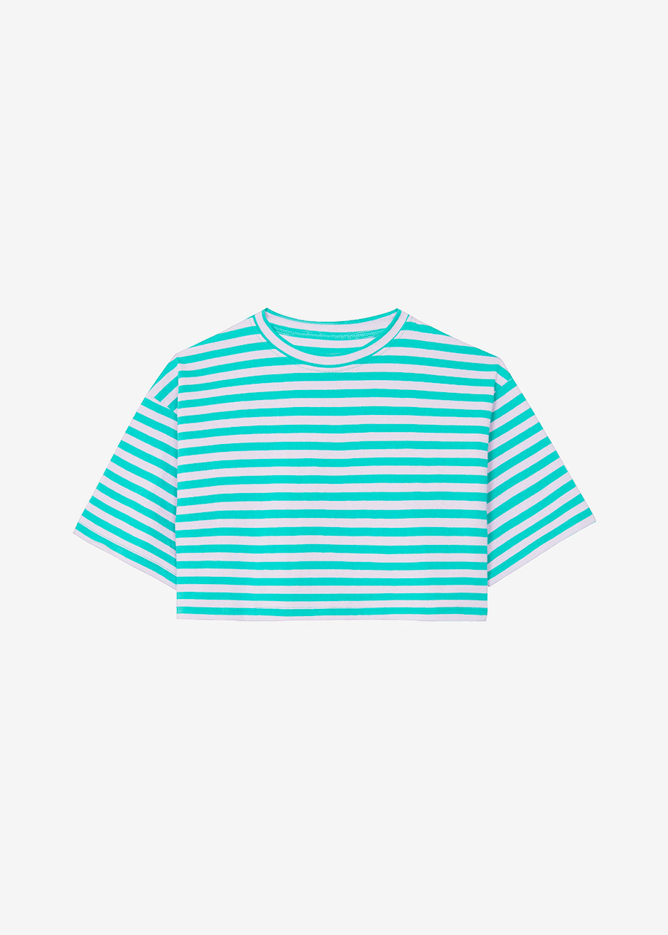 Karina Cropped T-Shirt - Sea Green/Lilac - 7