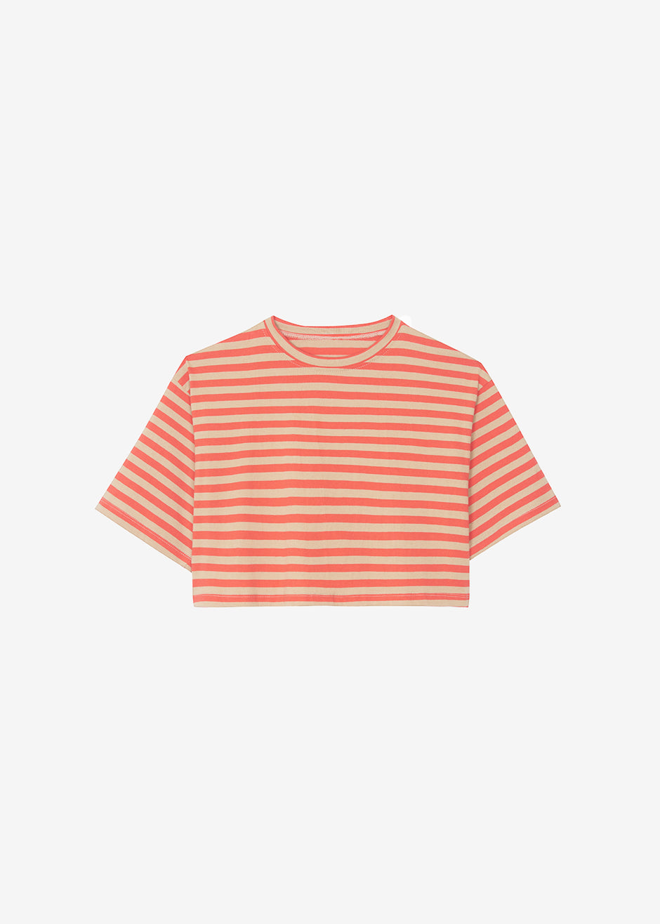 Karina Cropped T-Shirt - Tangerine/Camel - 8