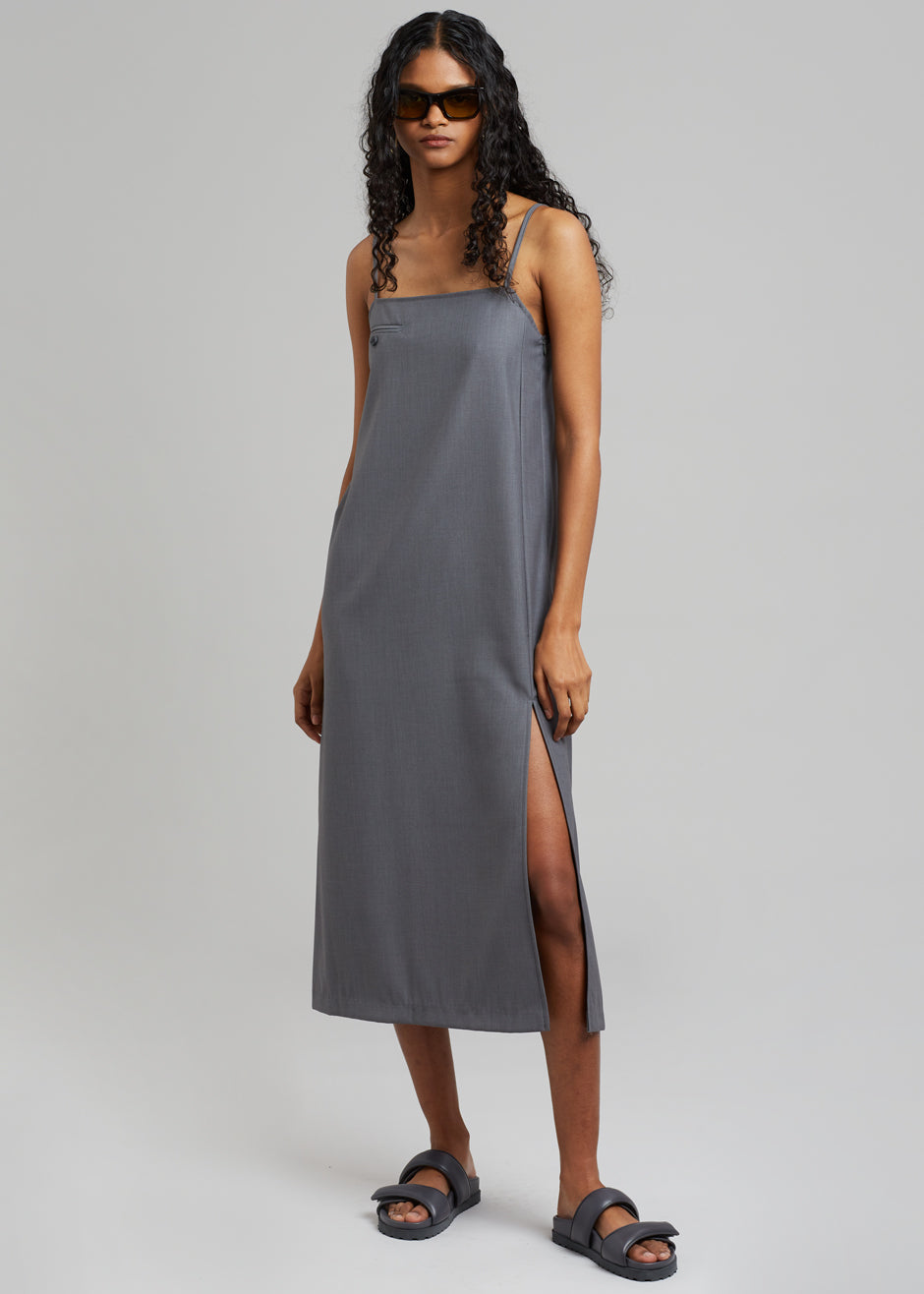 Kivi Thin Strap Dress - Dark Grey