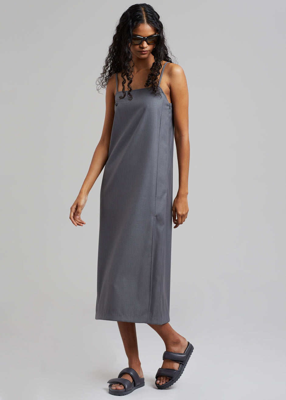 Kivi Thin Strap Dress - Dark Grey - 3