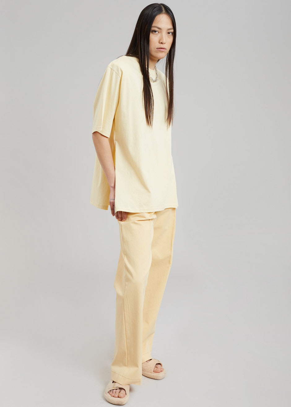 Kusa Slit Tee - Pale Yellow - 2