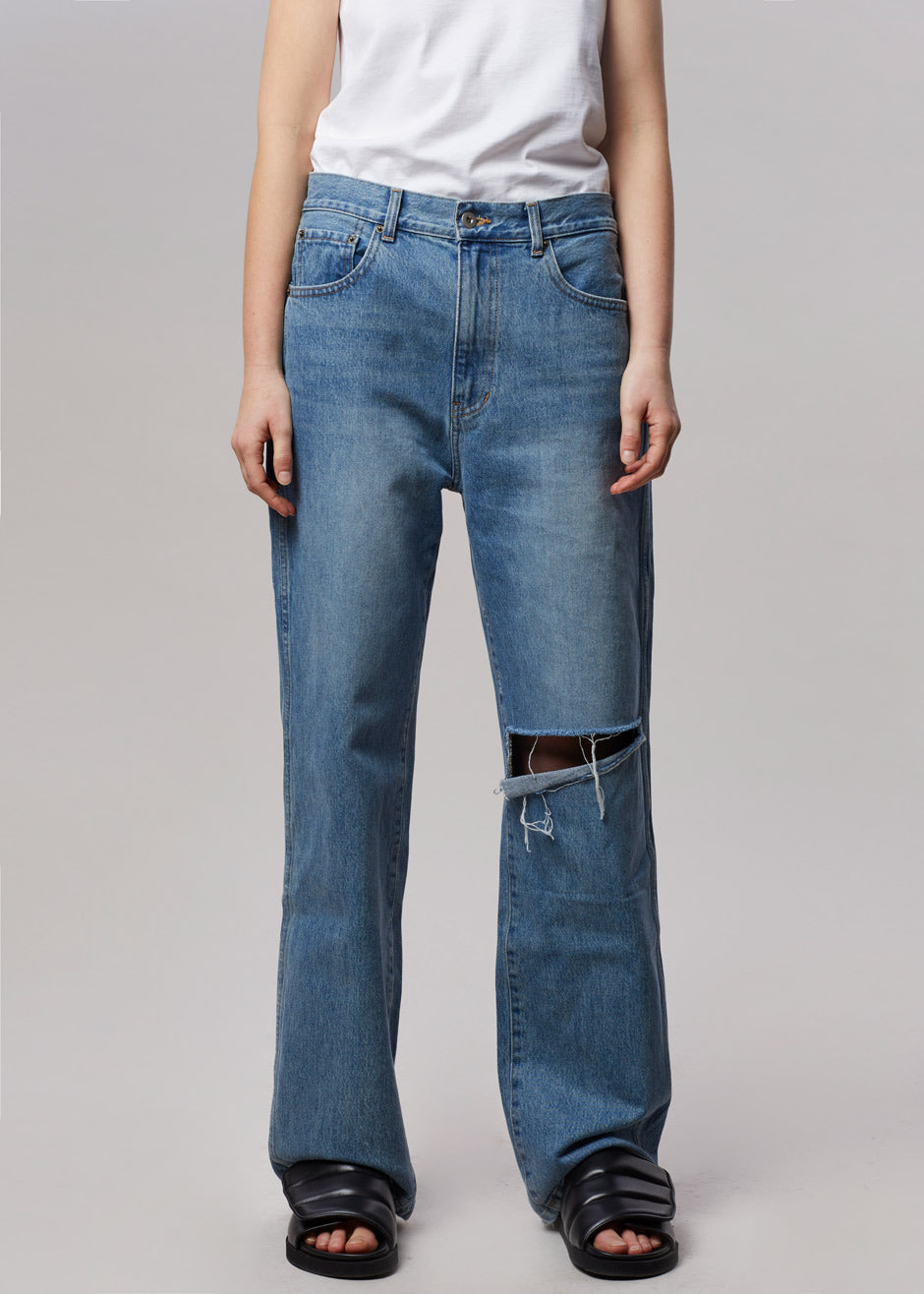 Laon Ripped Jeans - Worn Wash - 7