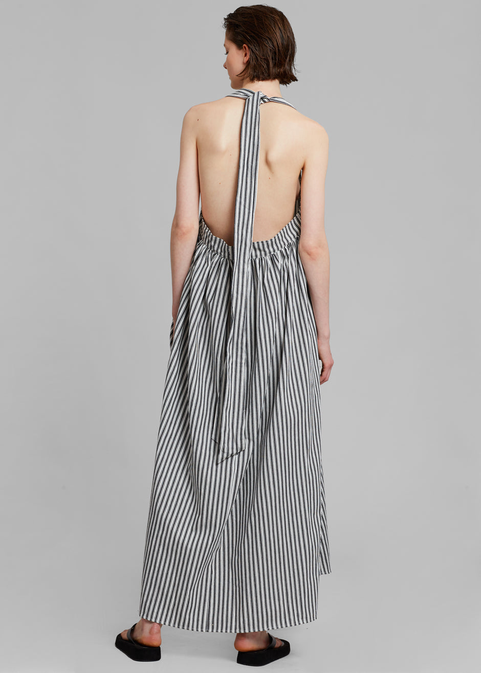 Lea Halter Dress - Black Stripe - 7