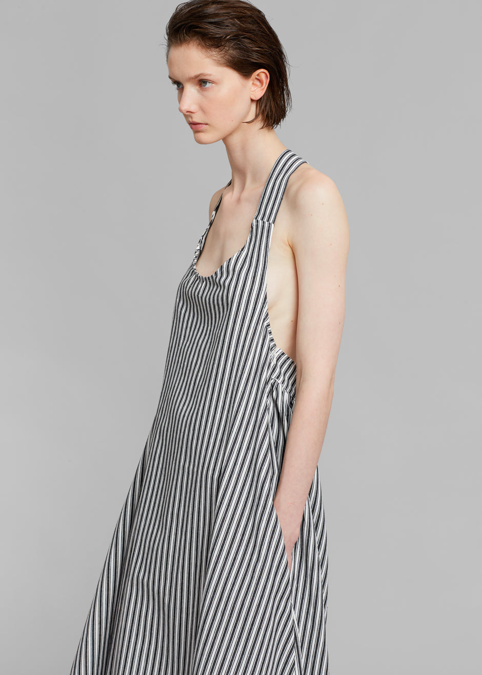 Lea Halter Dress - Black Stripe - 5