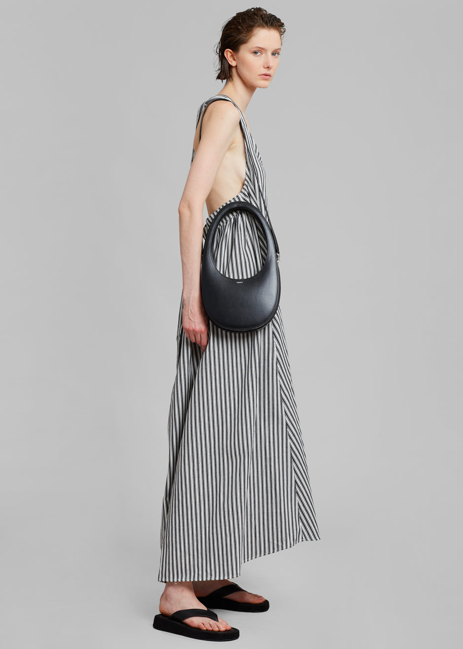 Lea Halter Dress - Black Stripe - 6