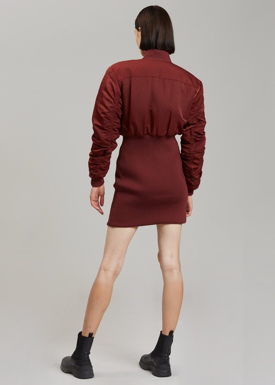 Leen Bomber Dress - Brick Red - 7