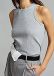 Liko Tank - Heather Grey Top The Frankie Shop