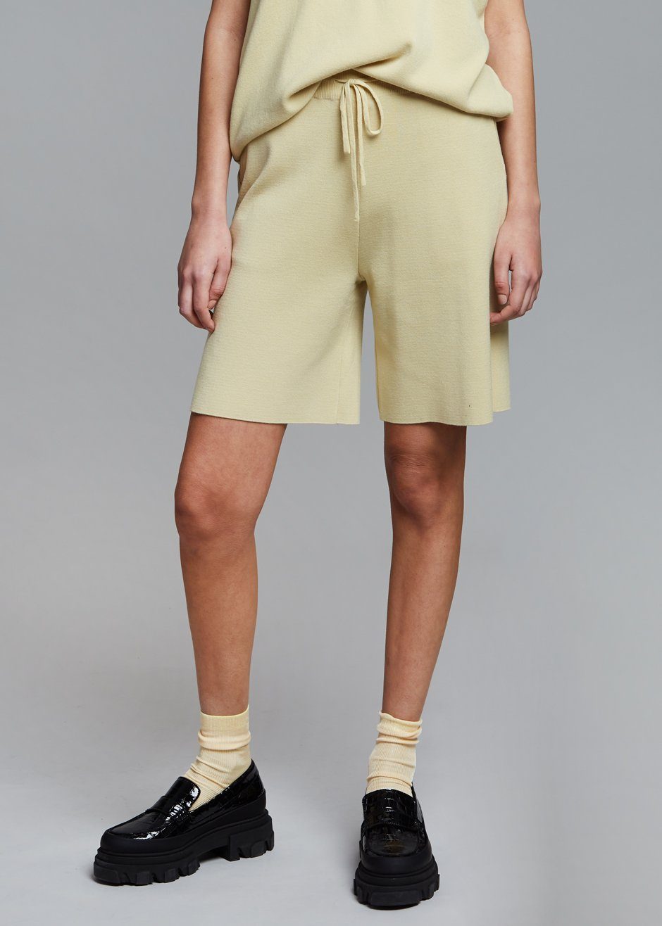 Lila Knit Shorts - Straw - 2