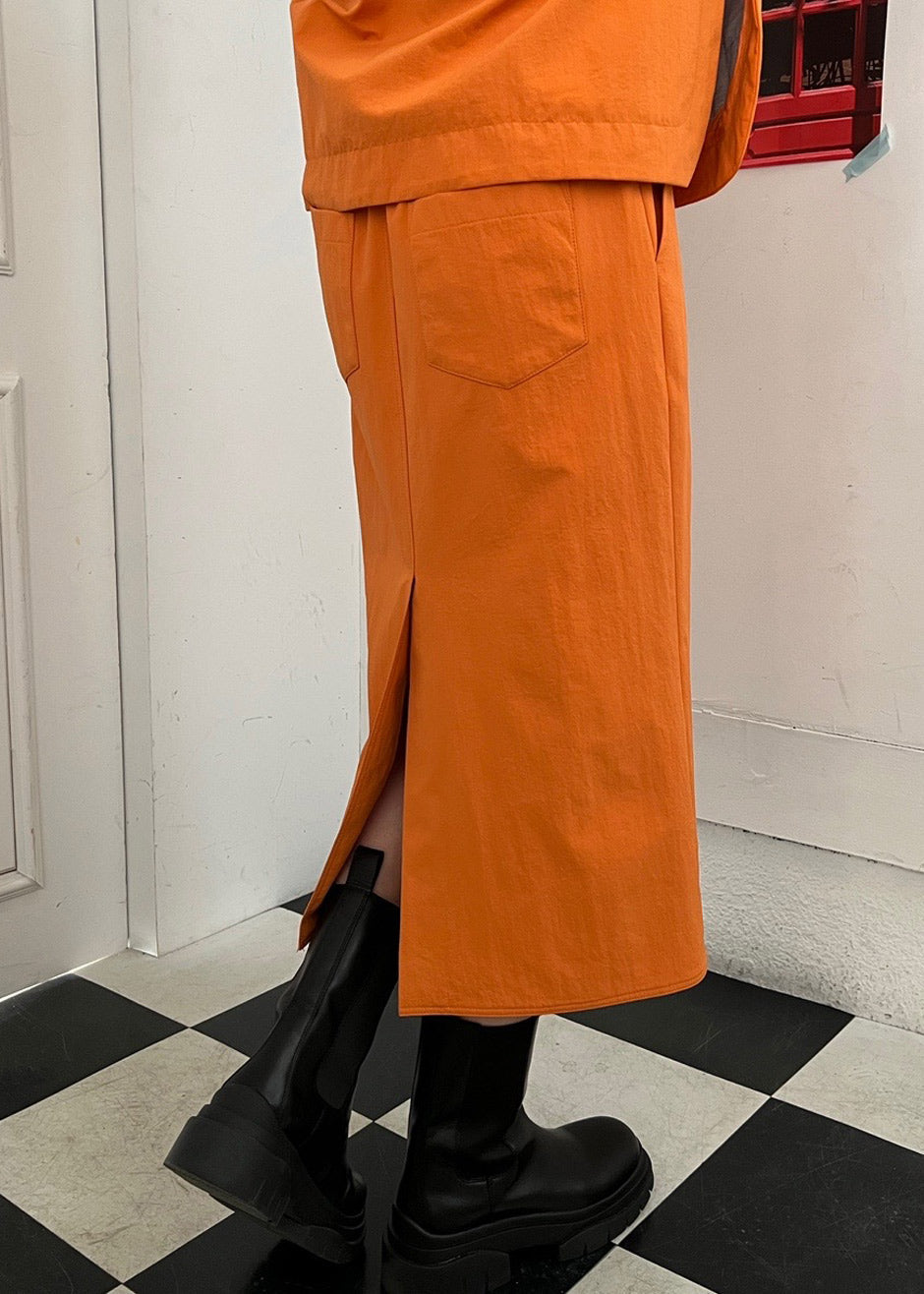 Limiza Windbreaker Midi Skirt - Orange - 2